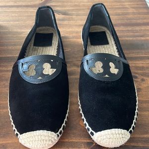 Tory Burch Sidney espadrille suede leather Sz 9 NIB